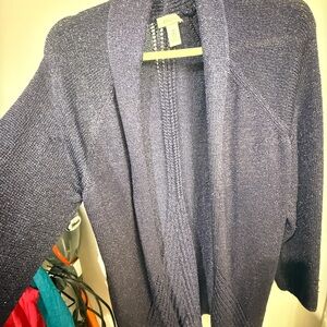 Chico's Women's Navy Open-Front Knit Cardigan
